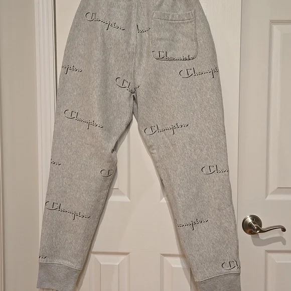 Champion Light Gray Joggers with Logo Men's LARGE - Picture 10 of 12